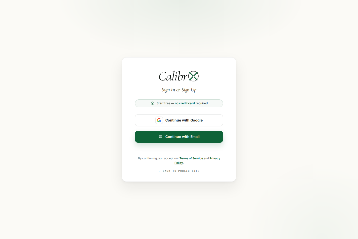 Sign-in screen screenshot